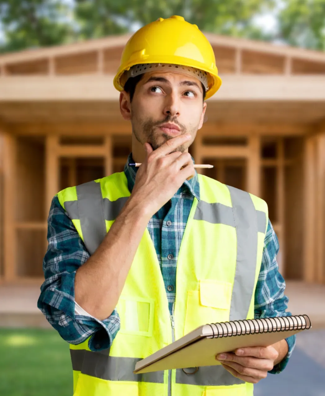 Homeowner discussing ADU construction plans with ADU Builders Dallas team in a modern backyard setting